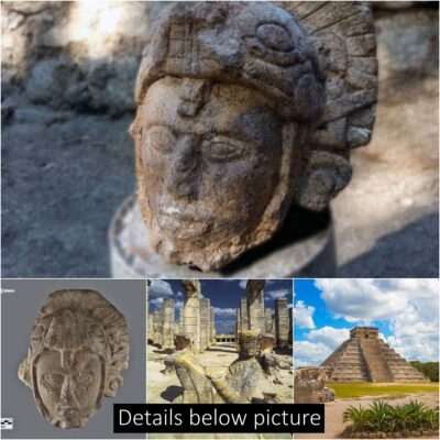 At Chichén Itzá, an ancient warrior wearing a serpent helmet was found, beautifully sculpted