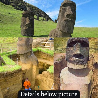 The bodies of the famous Easter Island head statues are actually present